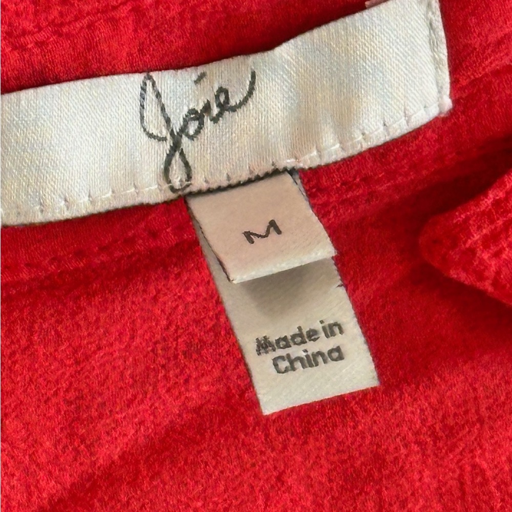 Joie Vibrant Red Button Down Top